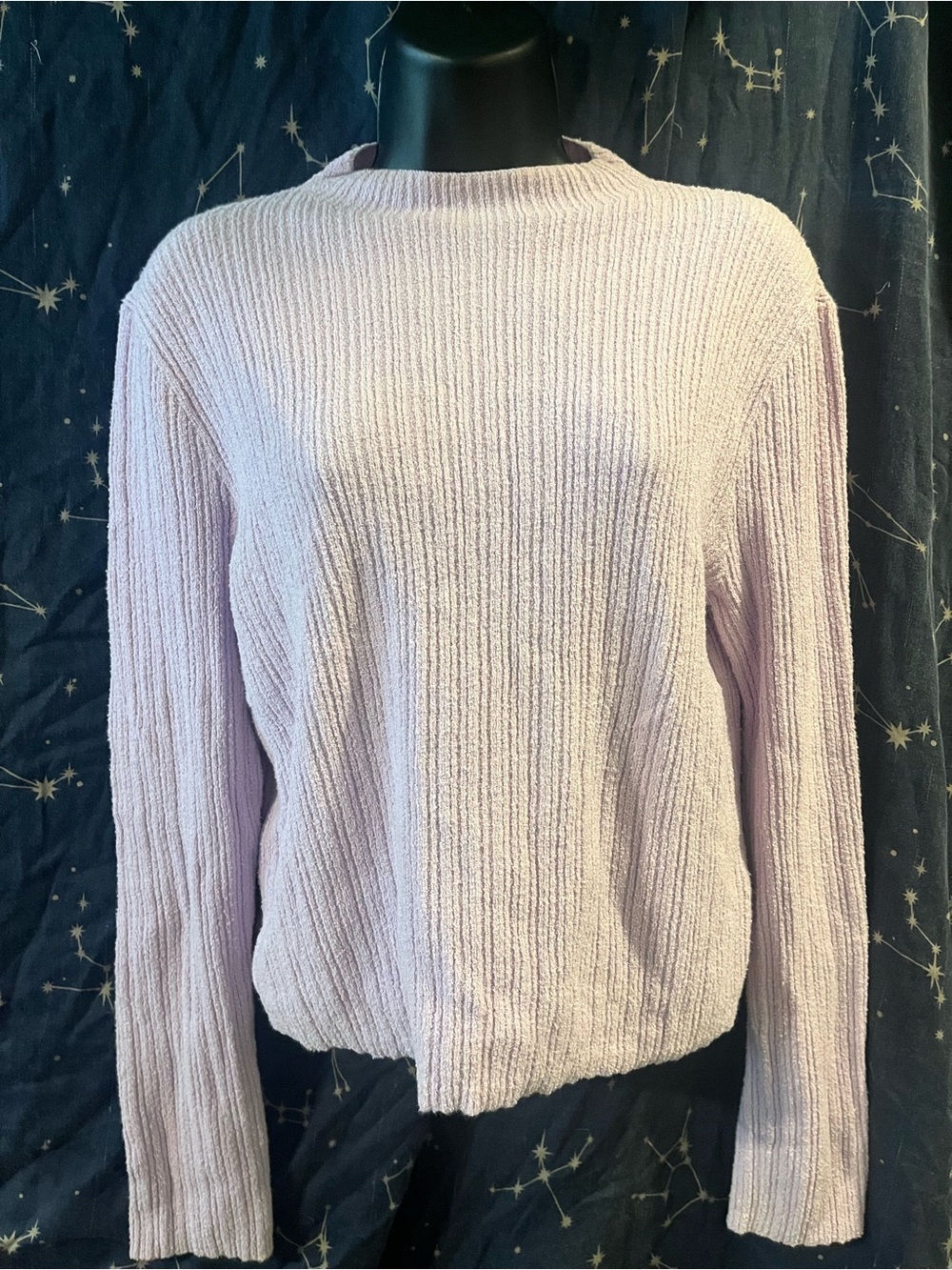 Old Navy Light Lavender Ribbed Crewneck Sweater